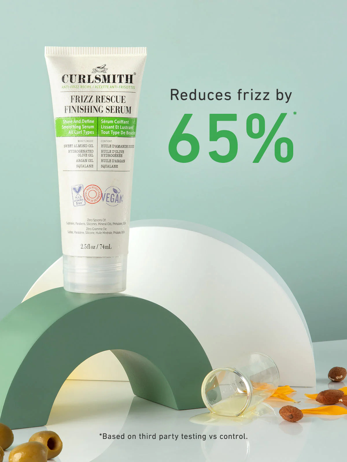 Curlsmith Frizz Rescue Finishing Serum 74 ml (VOLLE GRÖSSE)