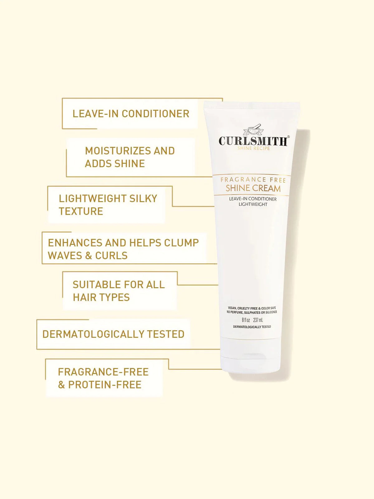 Curlsmith Lightweight leave-in conditioner shine cream 237ml (FULL-SIZE)