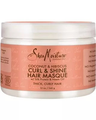 Shea Moisture Coconut & Hibiscus Curl & Shine Hair Masque 340gr (FULL-SIZE)